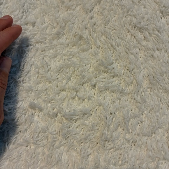 Twik Off-White Fuzzy Crew Neck Crop Sweater - Picture 4 of 9